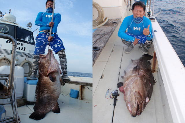 42kg Grouper by jigging - Ottertails Fishing Charters